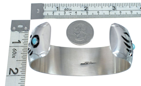 Native American Sterling Silver Turquoise Bear Paw Cuff Bracelet JX128859